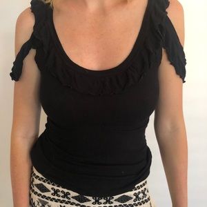 BCBG Black Ribbed Top